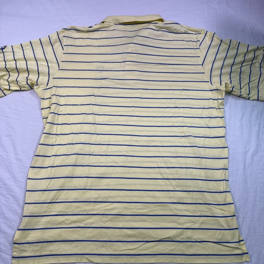 Polo Ralph Lauren shirt mens xl  navy yellow  Stripe Short Sleeve Polo Golf
